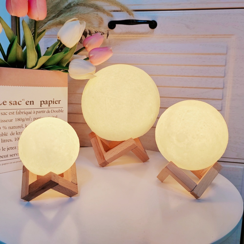 【我家有隻貓】🚀隔日配達🚀 手繪3D月球燈 月球燈 星球燈 月亮夜燈 月亮燈 月球小夜燈 月亮小夜燈 懸浮月球燈 夜燈-細節圖7