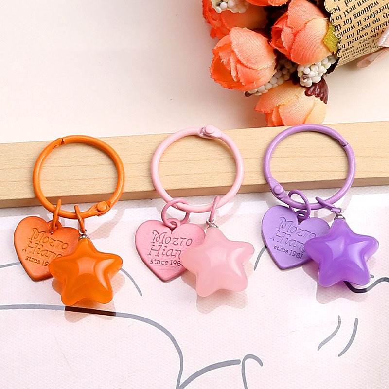 【我家有隻貓】🚀隔日配達🚀果凍星星愛心掛扣 狗扣吊飾 勾扣配件 吊飾配件 愛心鑰匙圈 寵物愛心 狗扣 diy 飾品配件-細節圖3