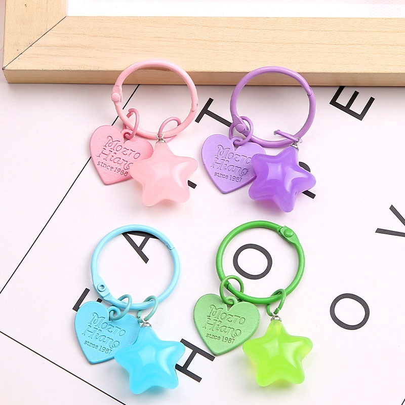 【我家有隻貓】🚀隔日配達🚀果凍星星愛心掛扣 狗扣吊飾 勾扣配件 吊飾配件 愛心鑰匙圈 寵物愛心 狗扣 diy 飾品配件-細節圖4