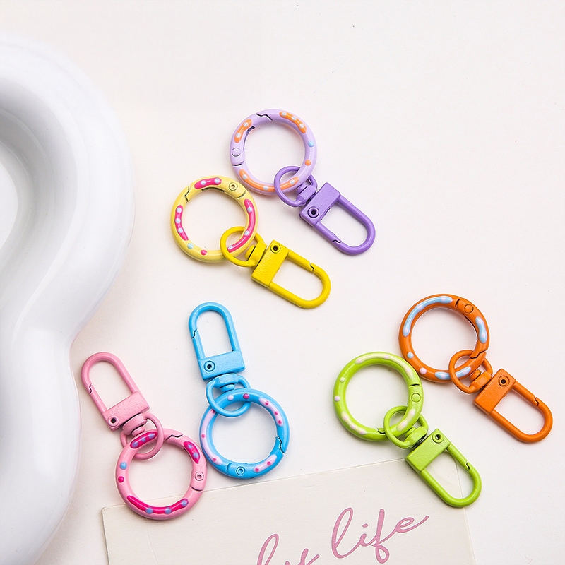 【我家有隻貓】🚀隔日配達🚀甜甜圈彈簧圈狗扣 狗扣 可開口彈簧圈 彈簧扣 鑰匙圈 包包掛飾扣 五金 彈圈 DIY 手作-細節圖3