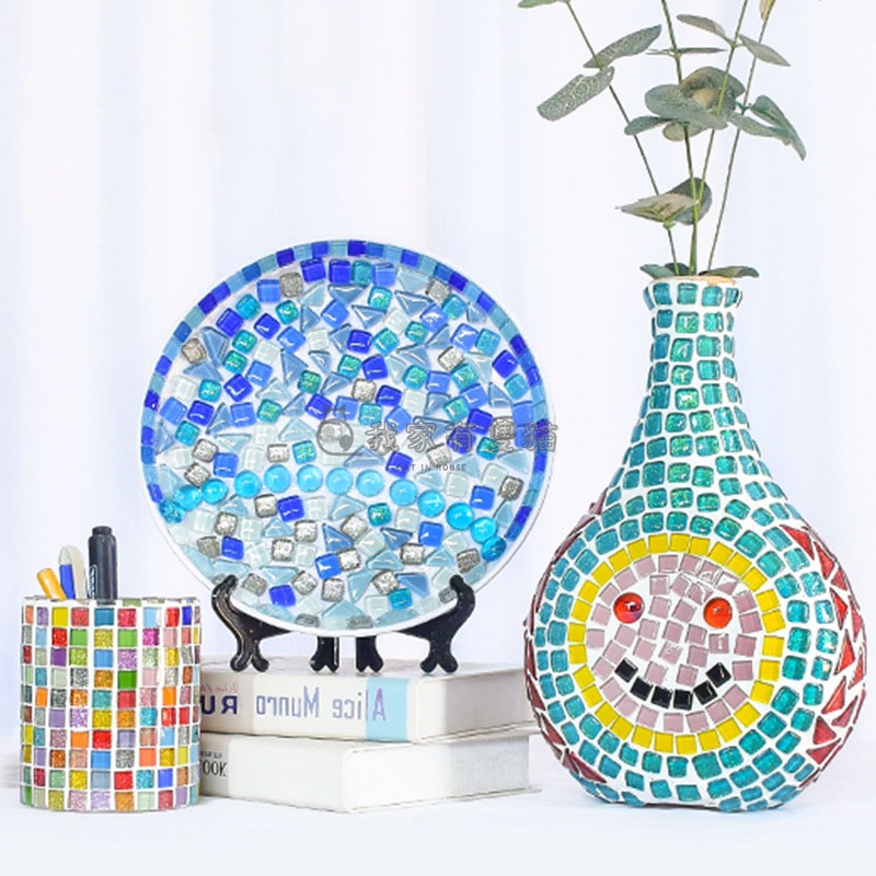 【我家有隻貓】🚀隔日配達🚀馬賽克自由石 相框 花瓶 DIY手作 方形 馬賽克杯墊 馬賽克磚 禮物 顆粒 拼貼 親子活動-細節圖2