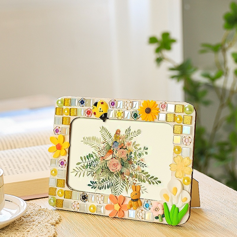 【我家有隻貓】🚀隔日配達🚀DIY相框 馬賽克創作 仿真奶油膠創作 木質相框 手工相框 手作 聖誕節DIY底胚 禮物 手作-細節圖2