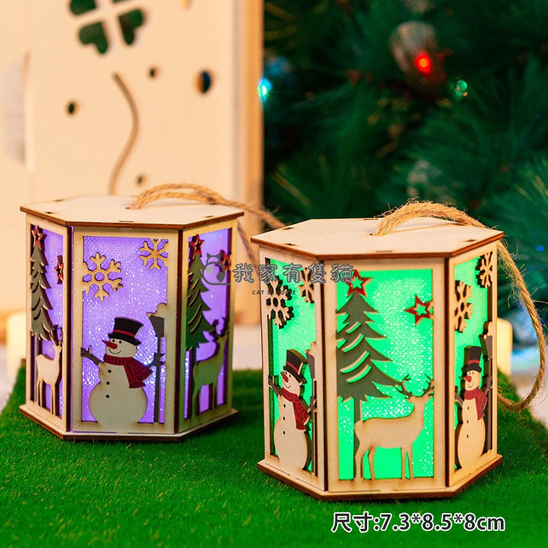 【我家有隻貓】🚀隔日配達🚀發光木質掛飾 聖誕節佈置 聖誕節裝飾 耶誕舞會 兒童派對 交換禮物 聖誕節擺飾 台灣現貨-細節圖7