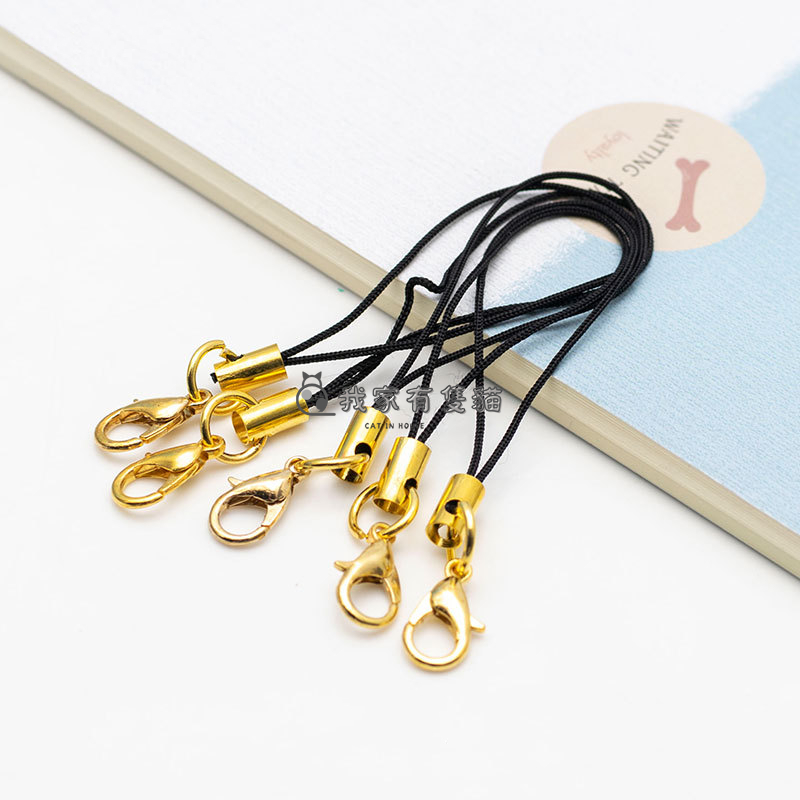 【我家有隻貓】🚀隔日配達🚀龍蝦扣吊繩 金銀扣 龍蝦扣手機繩 吊繩 掛飾鑰匙圈 手機吊繩 許願瓶掛繩 皮繩鈴鐺掛繩 掛繩-細節圖5