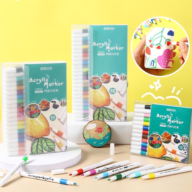 【我家有隻貓】🚀隔日配達🚀丙烯馬克筆 塗鴉筆 彩色筆 水性馬克筆 麥克筆 萬物彩繪馬克筆 丙烯筆 繪畫筆 畫圖筆 馬克筆-細節圖2