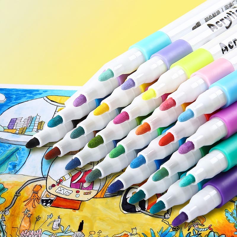 【我家有隻貓】🚀隔日配達🚀丙烯馬克筆 塗鴉筆 彩色筆 水性馬克筆 麥克筆 萬物彩繪馬克筆 丙烯筆 繪畫筆 畫圖筆 馬克筆-細節圖3