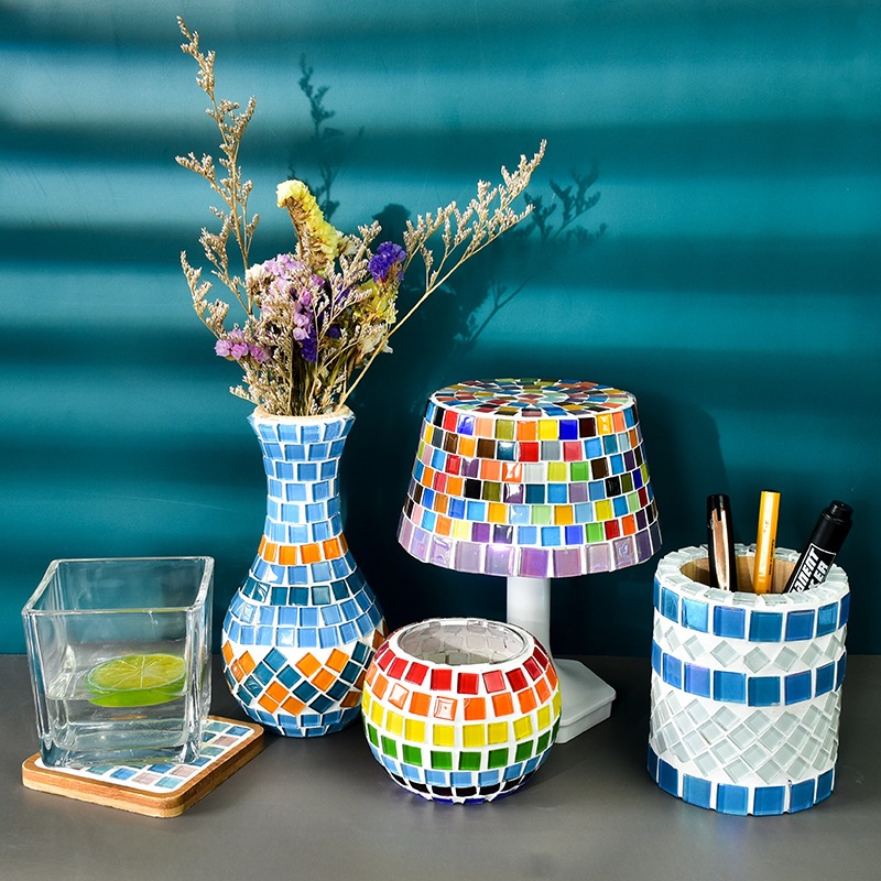 【我家有隻貓】🚀隔日配達🚀馬賽克自由石 馬賽克磚 馬賽克杯墊 DIY 手作 創意 禮物 顆粒 材料 相框 花瓶 拼貼-細節圖3