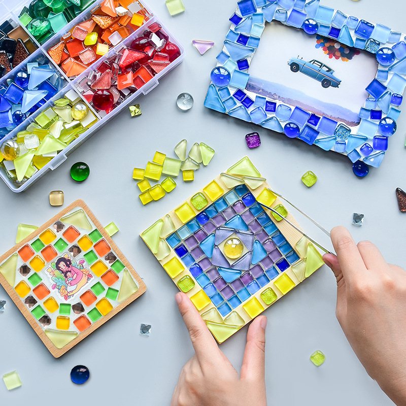 【我家有隻貓】🚀隔日配達🚀馬賽克自由石 大集合 馬賽克磚 馬賽克相框 DIY手作 創意 禮物 顆粒 材料 相框 花瓶-細節圖3