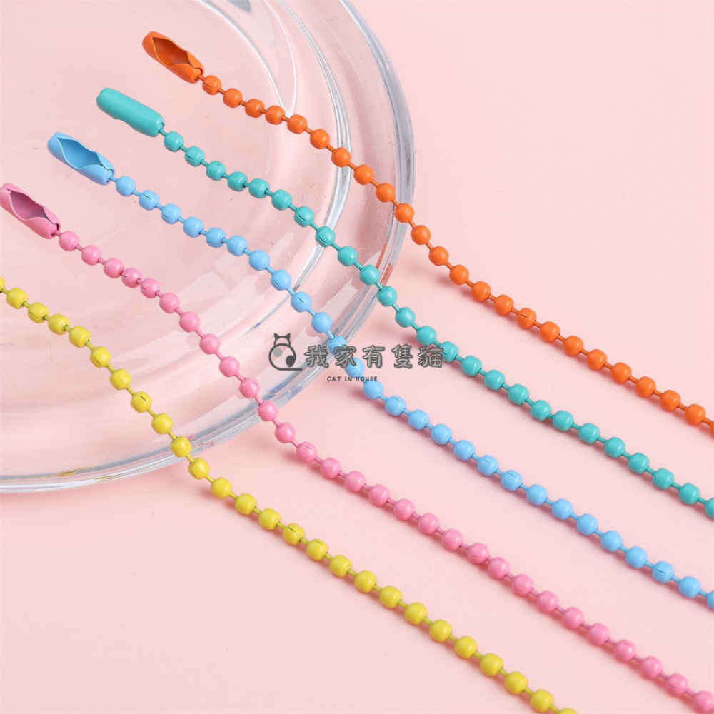 【我家有隻貓】🚀隔日配達🚀珠鍊 鍊子 鍊條 隨機出貨 DIY 壓克力咕盤 鑰匙圈配件 吊飾配件 透明咕盤鍊子 手作吊飾-細節圖2