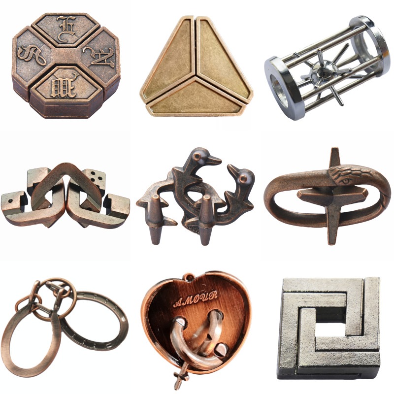 【我家有隻貓】🚀隔日配達🚀魯班鎖 孔明鎖 魔金 puzzle 九連環 解鎖 腦攻 燒腦 益智 益智鎖 禮物 聖誕節 過年-細節圖3