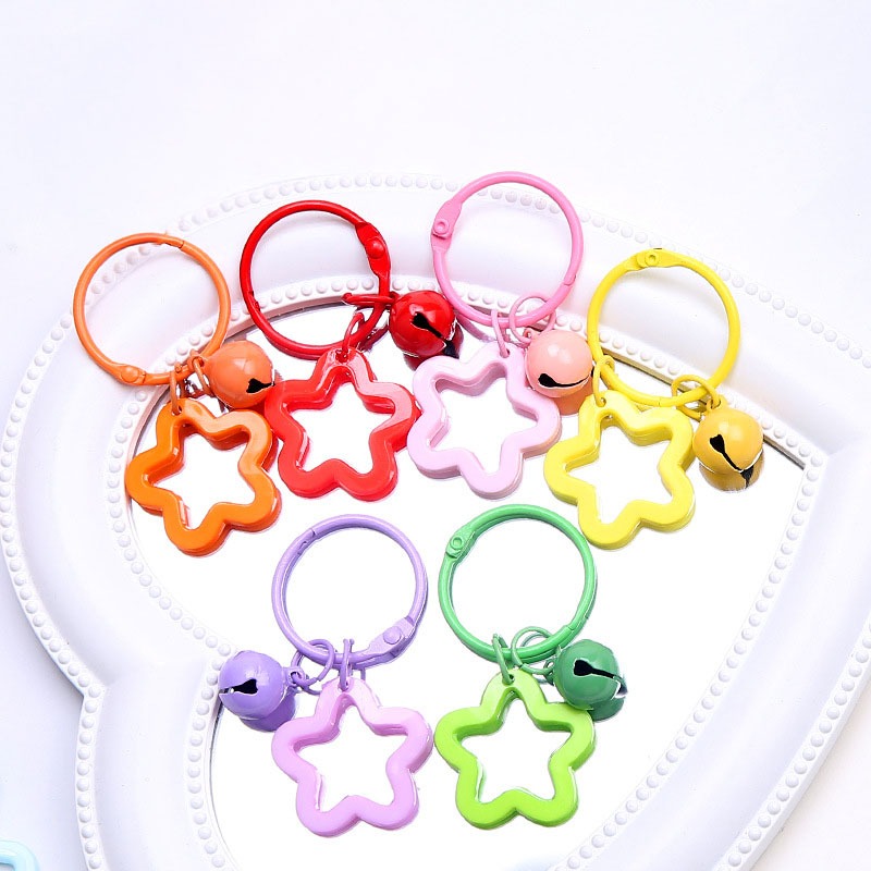 【我家有隻貓】🚀隔日配達🚀五角星鈴鐺 花球鈴鐺 鈴鐺吊飾 鈴鐺球 吊飾配件 鈴鐺鑰匙圈 寵物鈴鐺 DIY 飾品配件-細節圖2