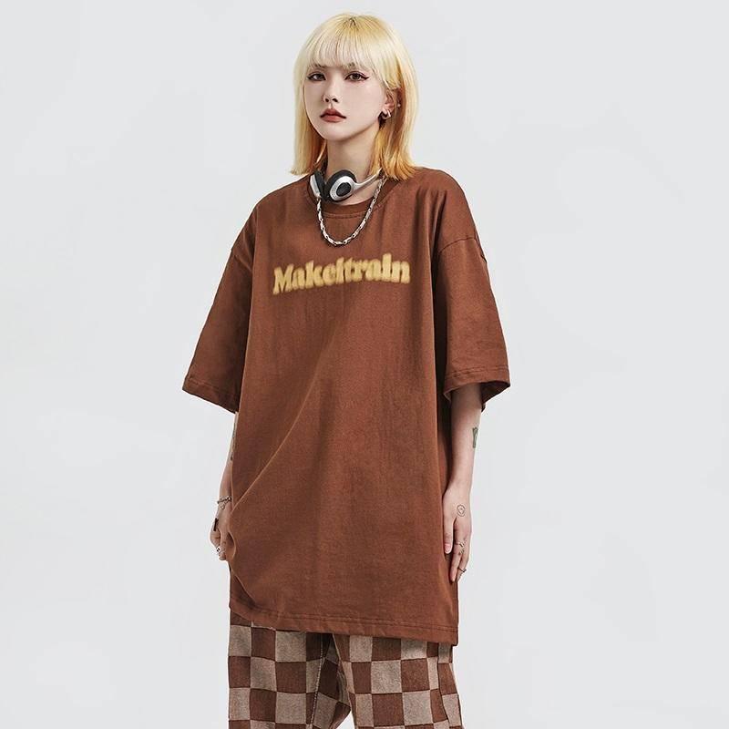 PARADISE 原創字母 印花 棉 短袖 圓領 寬鬆 短T-細節圖2