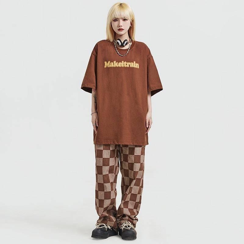 PARADISE 原創字母 印花 棉 短袖 圓領 寬鬆 短T-細節圖3