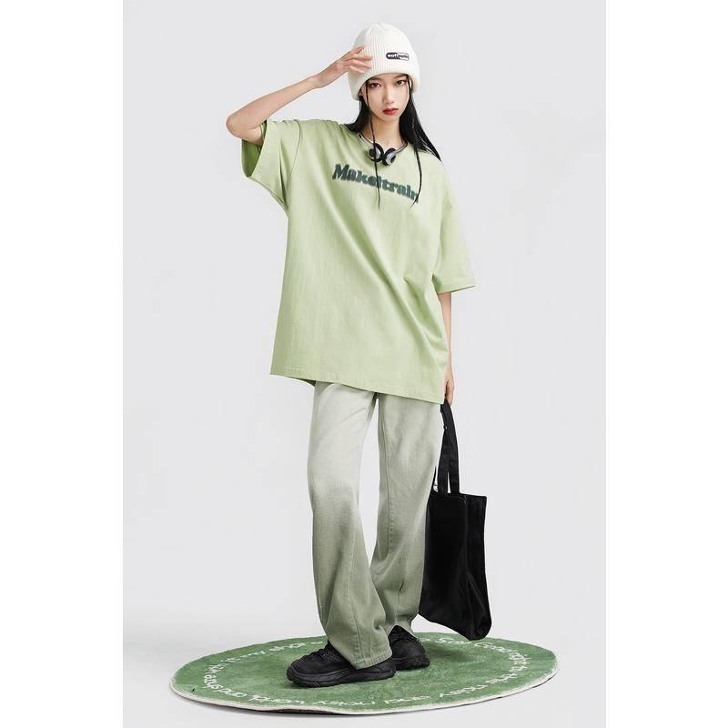 PARADISE 原創字母 印花 棉 短袖 圓領 寬鬆 短T-細節圖4