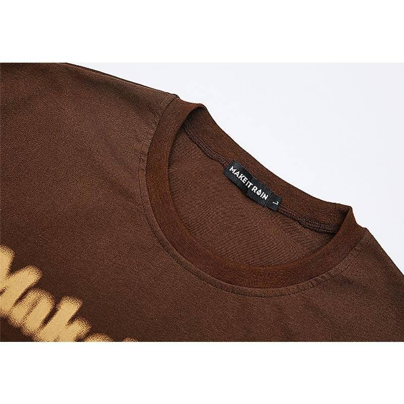 PARADISE 原創字母 印花 棉 短袖 圓領 寬鬆 短T-細節圖7