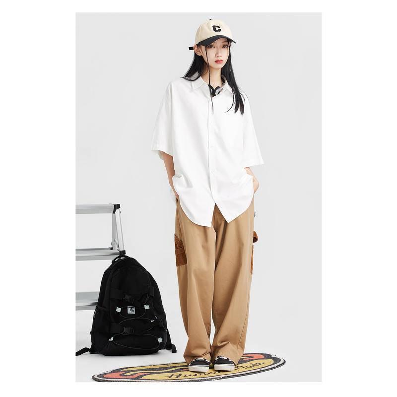 PARADISE 百搭基礎款 純色短袖襯衫-細節圖2