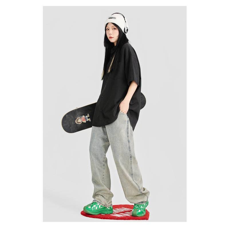 PARADISE 百搭基礎款 純色短袖襯衫-細節圖7