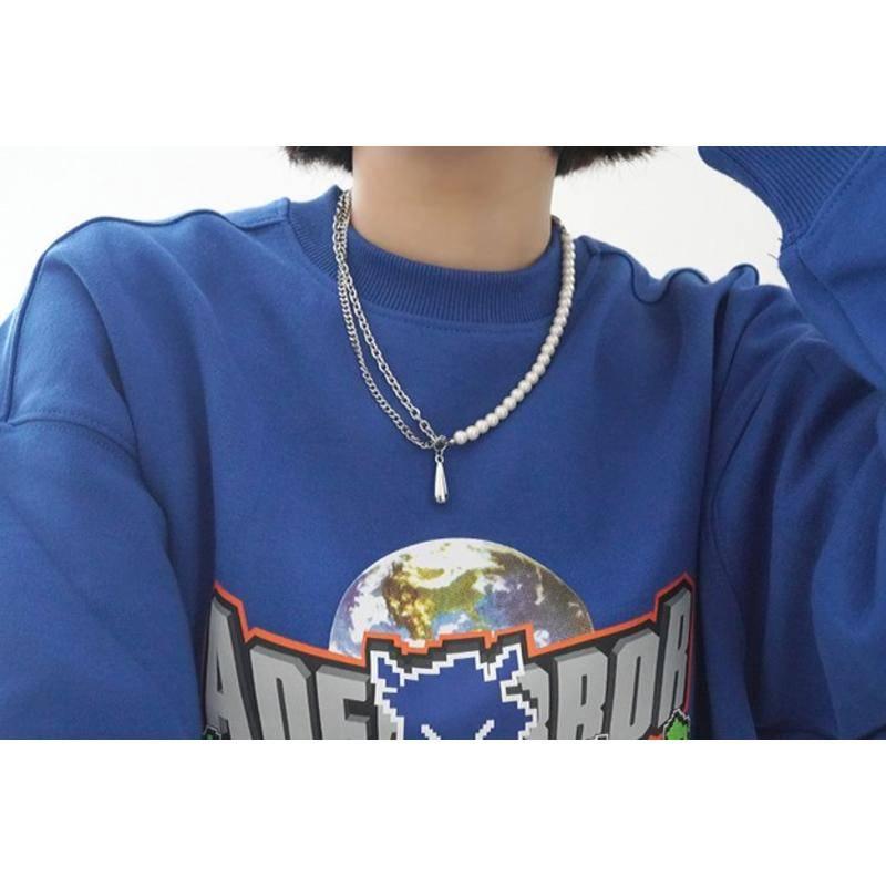 PARADISE 水滴掛墜 珍珠拼接項鍊 輕奢小眾 歐美配飾 高級感氣質百搭-細節圖6