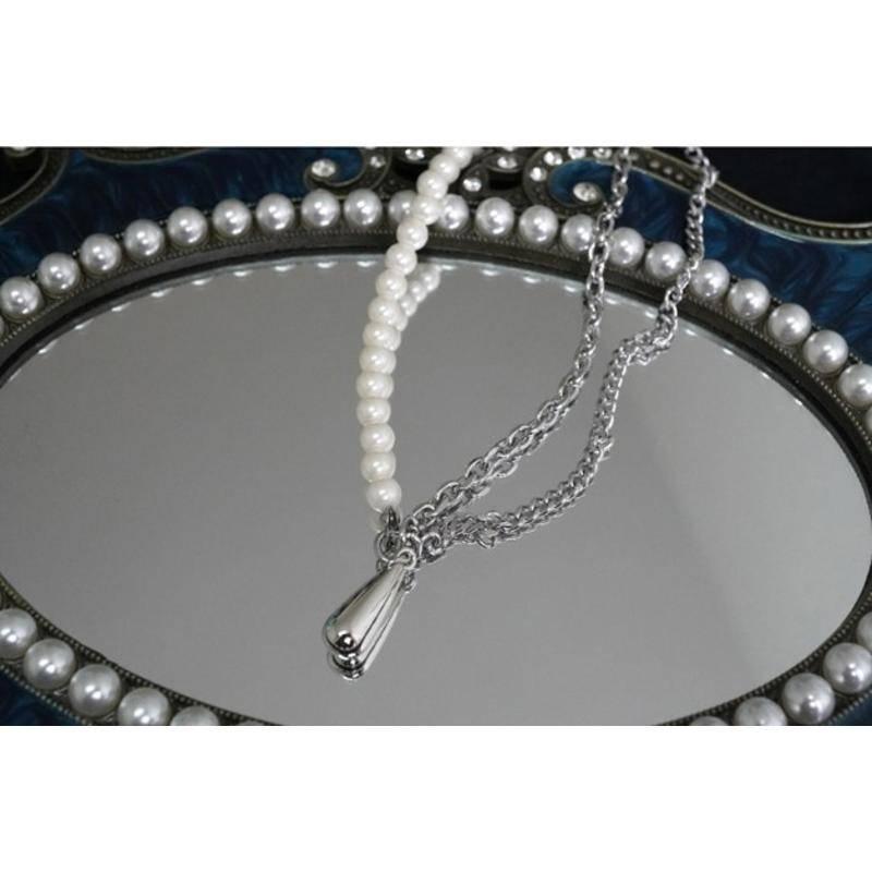 PARADISE 水滴掛墜 珍珠拼接項鍊 輕奢小眾 歐美配飾 高級感氣質百搭-細節圖9