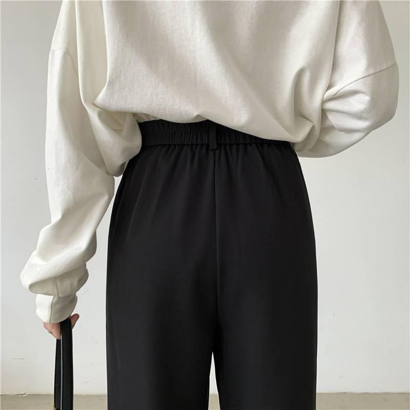 PARADISE 闊腿褲 直筒褲 抗皺 西裝面料 顯瘦 韓版-細節圖5