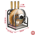 【不鏽鋼雙槽刀具、砧板收納架】 🎁送加厚抹布 餐具收納 廚房收納 砧板架 菜刀架 菜板收納 筷子架 刀具架-規格圖9