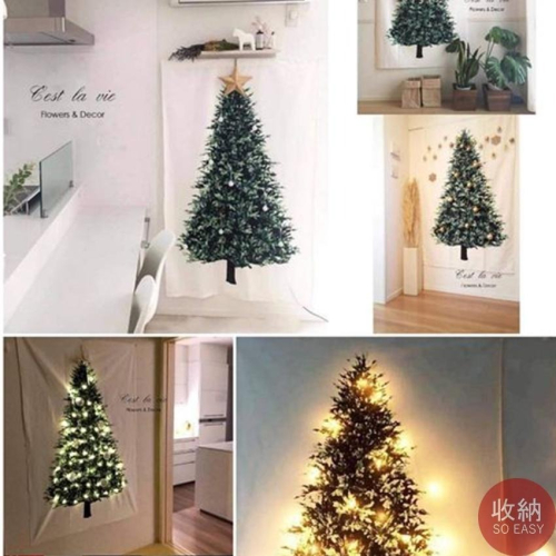 【聖誕樹掛布+6米星星燈】🔥快速出貨🔥 聖誕樹背景掛布 聖誕樹 聖誕節 聖誕裝飾