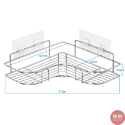 不鏽鋼轉角三角置物架 (愛心款)】🎁額外贈送2片無痕貼(共4片)  不鏽鋼 置物架 轉角置物 三角架-規格圖9