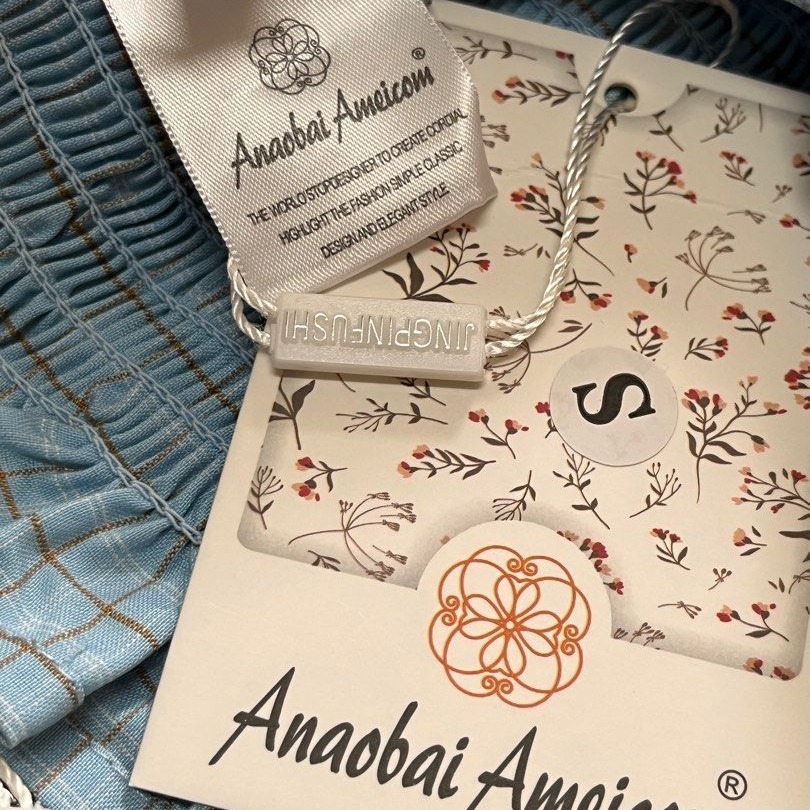 Anaobai Ameicom 法式復古格紋方領修身短款襯衫 粉色格紋-細節圖8