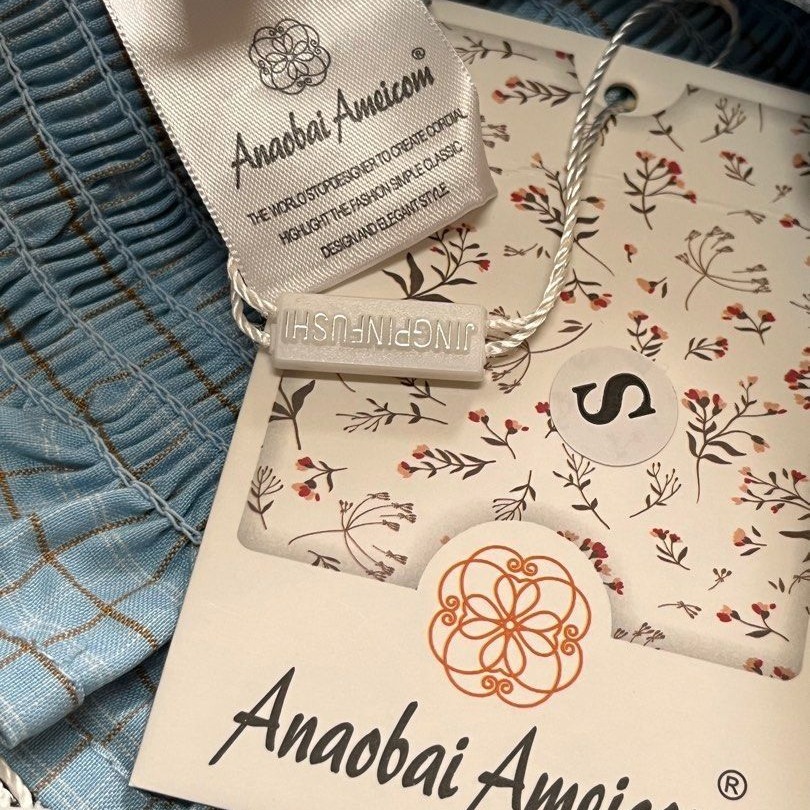 Anaobai Ameicom 法式復古格紋方領修身短款襯衫 綠色格紋-細節圖8