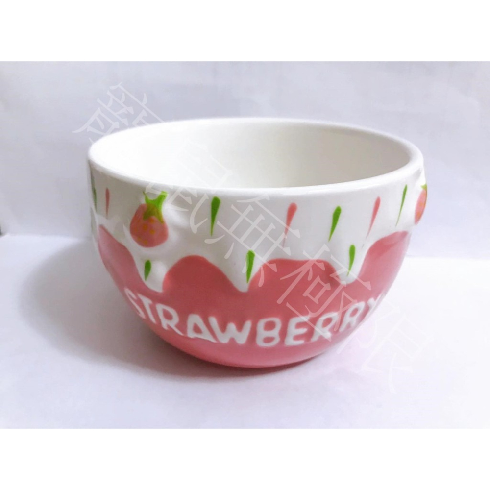 ✔️現貨 倉鼠 紅色/粉色 大陶瓷草莓碗 (倉鼠草莓碗/倉鼠粉色草莓碗/倉鼠陶瓷碗/三線鼠/黃金鼠/蜜袋鼯/睡鼠)-細節圖2