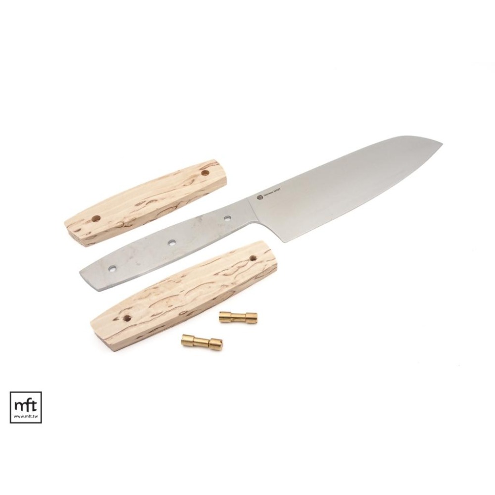 MFT 芬蘭 NKD Santoku Curly Birch Kit 日式三德刀胚套件 12C27不鏽鋼-細節圖4