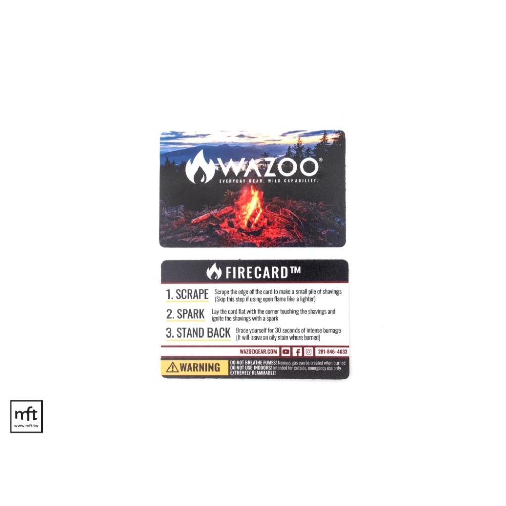 MFT 美國 Wazoo Firecard Waterproof Wallet Tinder 防水火種卡片-細節圖2