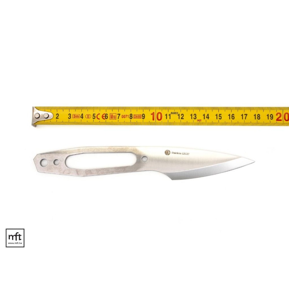 MFT 芬蘭 NKD Kiridashi 75 小直刀刀胚 單面刃 12C27不鏽鋼-細節圖2