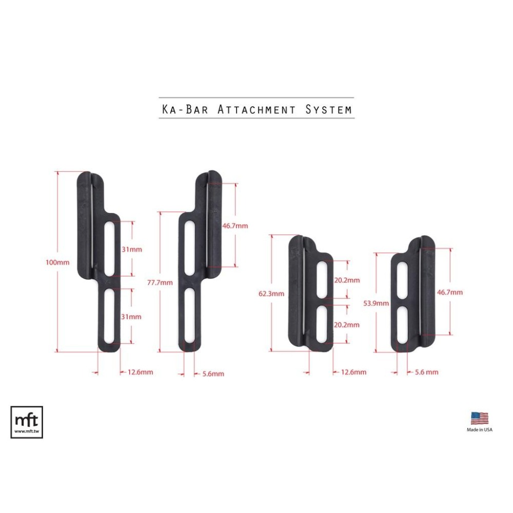 MFT 美國 Ka-Bar Attachment System KA9916 刀鞘扣環系統 適用Kydex刀鞘-細節圖2