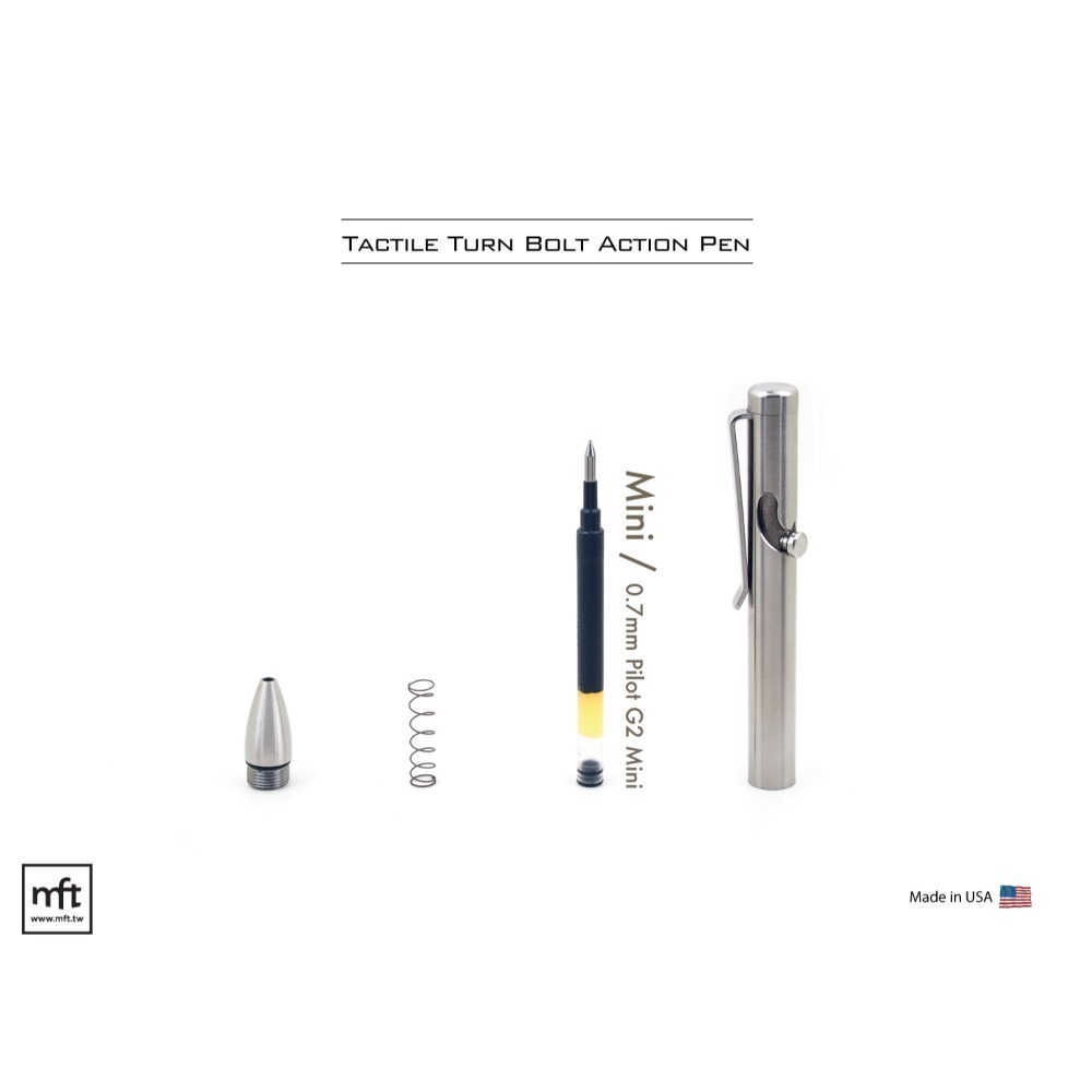 MFT 美國 Tactile Turn Bolt Action Pen 鈦合金 槍機筆-規格圖6