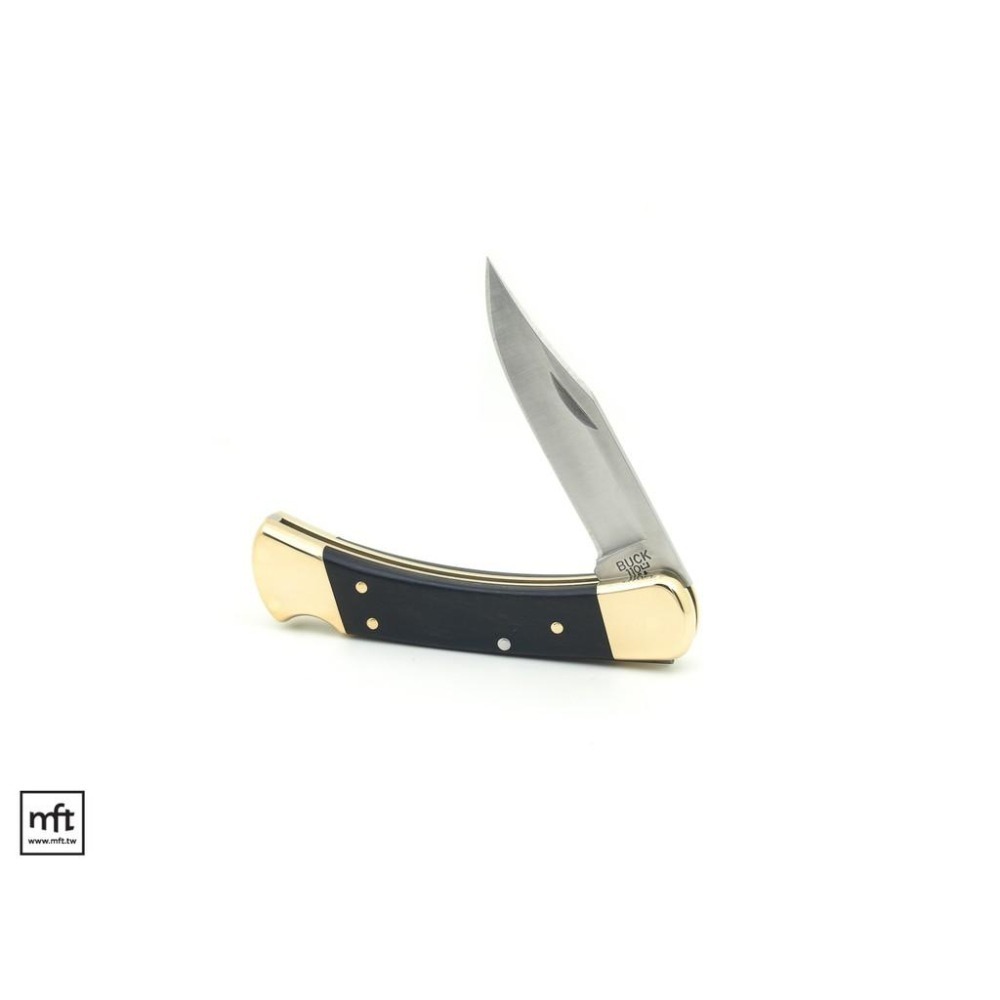 MFT 美國 Buck 110 Folding Hunter Ebony烏木柄 經典折刀 皮刀套款-細節圖3