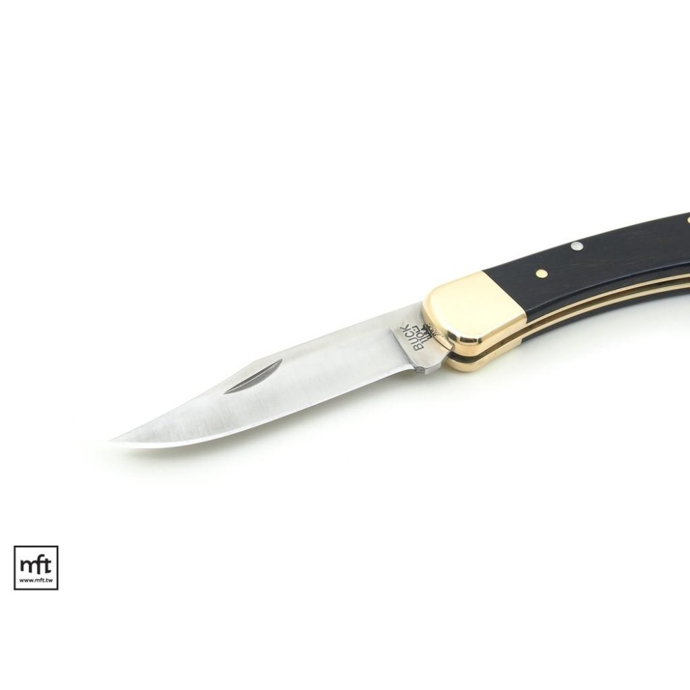 MFT 美國 Buck 110 Folding Hunter Ebony烏木柄 經典折刀 皮刀套款-細節圖4