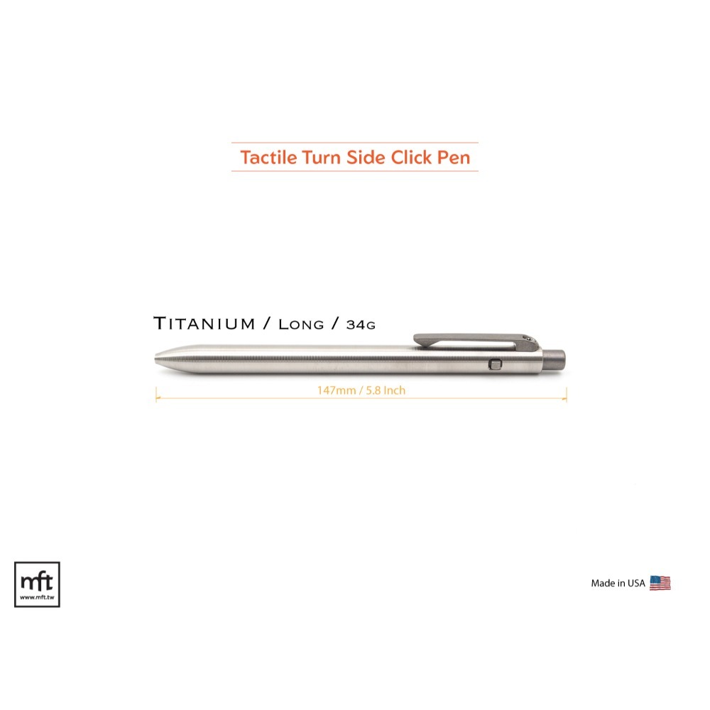 MFT 美國 Tactile Turn Side Click Pen 鈦合金 側彈按壓筆-規格圖9