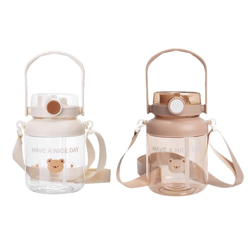 【呵呵茶】挑戰最便宜 雙飲水壺 小熊水壺 吸管水壺 網美水壺 大肚水壺 大容量水壺 吸管水壺 水壺 運動水壺  兒童水壺-細節圖2