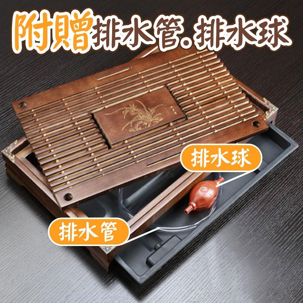 【呵呵茶】現貨 茶盤 附抽屜 原木茶盤 附排水球 木製茶盤 茶托 茶台 茶具 功夫茶具 泡茶瀝水盤 實木茶盤 泡茶 茶道-細節圖5