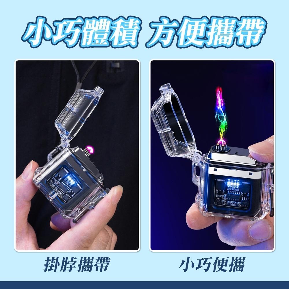 【呵呵茶】 電子打火機 透明打火機 雙電弧打火機 防風打火機 電量顯示 防塵防水 充電式打火機 防水打火機 脈衝打火機-細節圖6