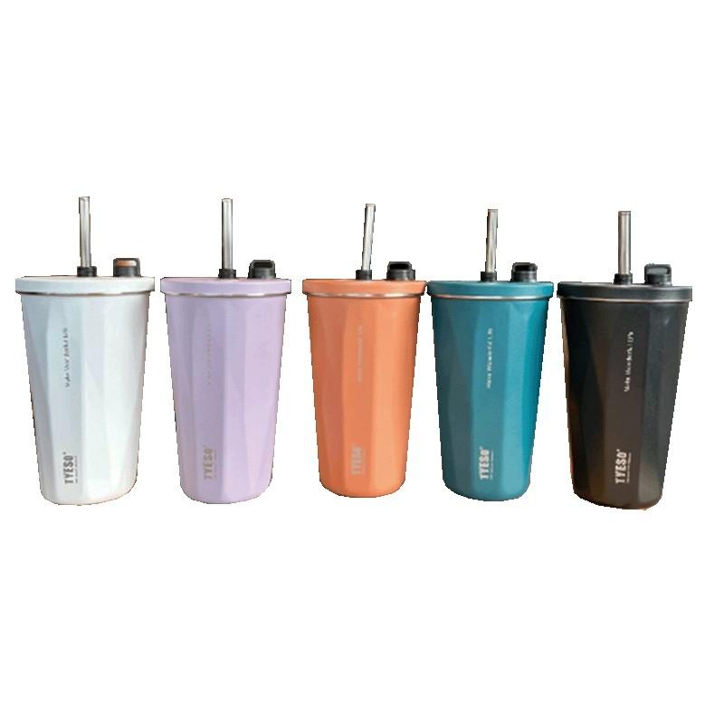 【呵呵茶】 首發 最新款 TYESO 泰碩咖啡杯 保溫杯 304不銹鋼 隨行杯 吸管杯 咖啡杯 不銹鋼保溫杯 超商咖啡杯-細節圖2