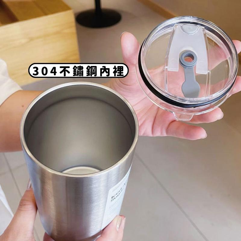 【呵呵茶】台灣現貨 送吸管 美式咖啡杯 雙層不銹鋼 保冷保溫杯 600ml 保溫杯 咖啡杯 不銹鋼杯 復古工業風 露營杯-細節圖2