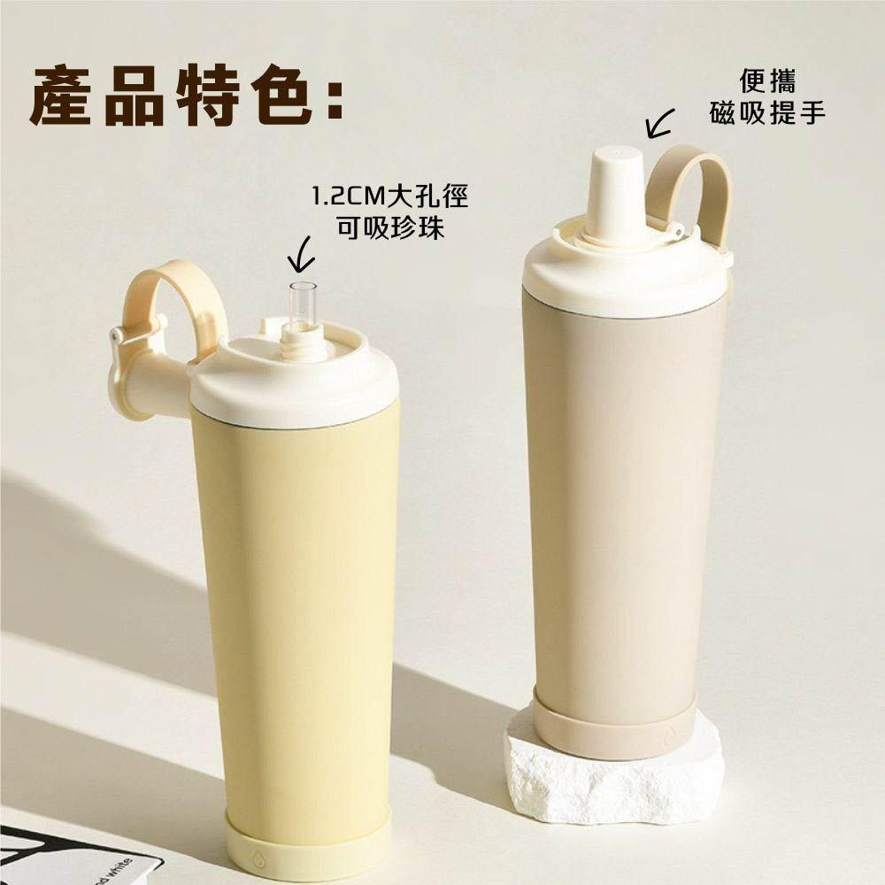 【BOACUP】磁吸跳色陶瓷環保珍奶杯 830ml 陶瓷內膽 贈吸管+吸管刷  環保杯 吸管杯 馬卡龍珍奶杯 多色系選擇-細節圖3