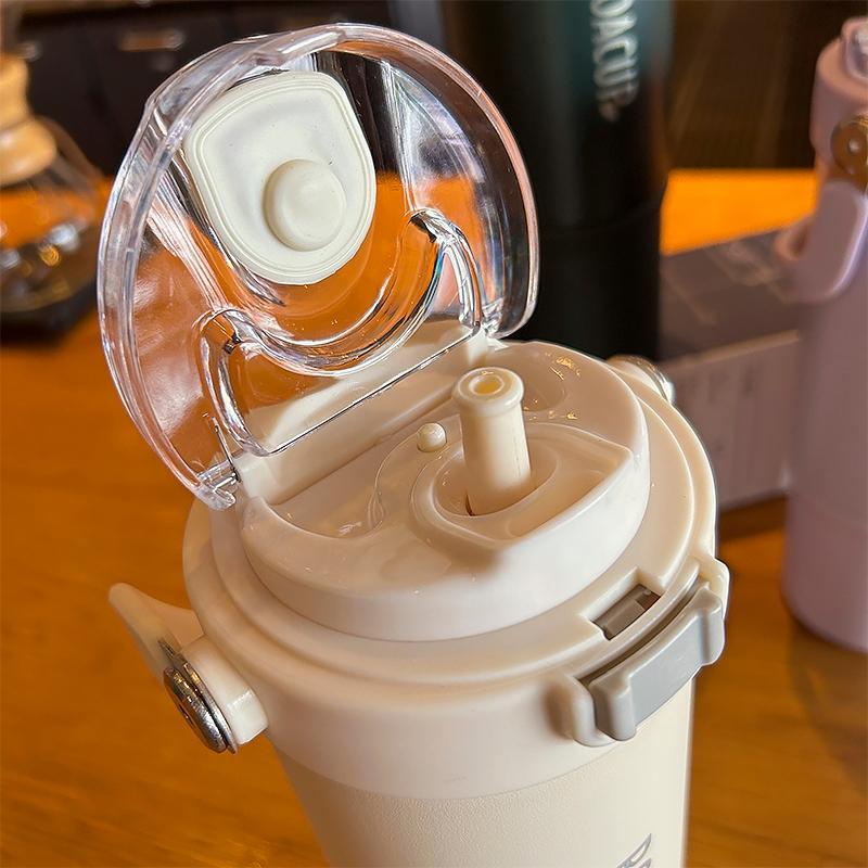 【BOACUP】彈跳吸管 雙飲杯 900ml  手提冰壩杯 雙層不鏽鋼 直飲冰霸杯 316不鏽鋼保溫杯 咖啡杯 保溫杯-細節圖6