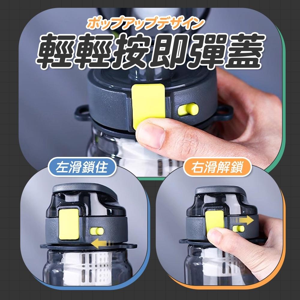 【呵呵茶】道奇律動水壺 贈背帶 運動水壺 環保杯 透明水壺 大容量水壺 TRITAN材質 簡約水壺 冷水壺 水瓶 附濾網-細節圖5