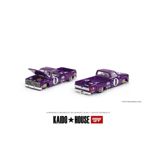 MINI GT x Kaido House KHMG084 Chevrolet Silverado Dually V1紫