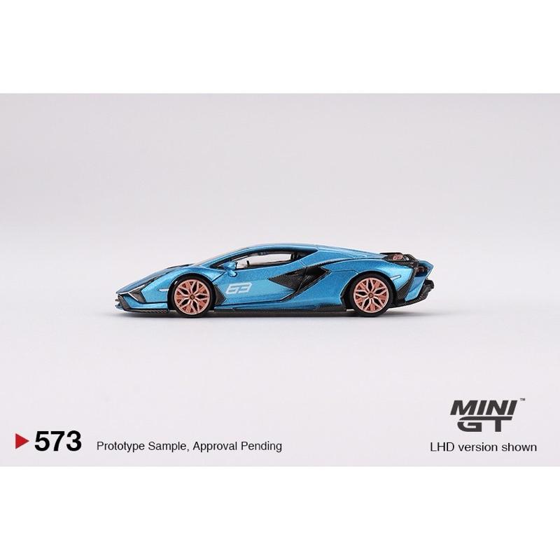 (附膠盒) 1/64 #573 MINI GT Lamborghini Sian  藍寶堅尼-細節圖2