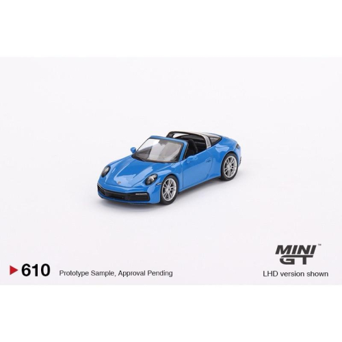 附膠盒) MINI GT 1/64 Porsche 911 Targa 4S Shark Blue #610 - 玩夢 