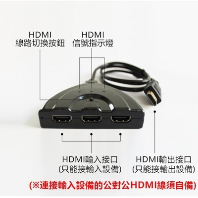 【BK.3C】三進一出切換器 帶HDMI輸出線 3進1 HDMI分接器-細節圖7